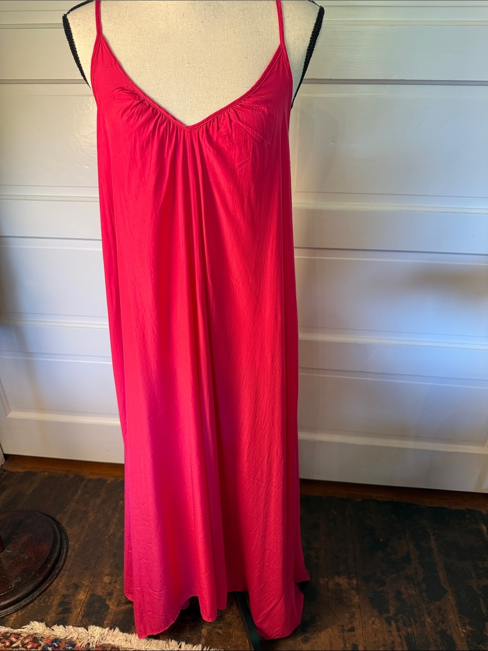 Pink Stitch Revolve Flowy Maxi slip Dress Hot Pink High Low Open Back Size 6